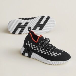 Hermes Flex slip-on sneaker Black and White Womens Sneakers size 37